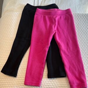 GAP Kids Pink and Black Fleece Lined Leggings size 4